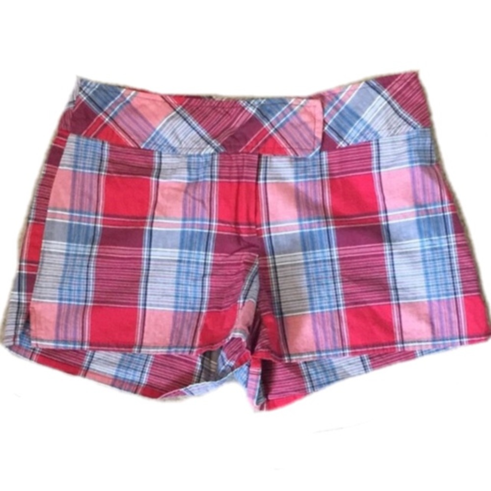 Plaid Shorts red blue Preppy Juniors 5